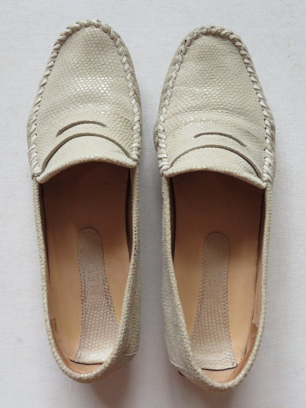 Vaneli Slip On Loafers Metallic White Ivory Women's 8 M